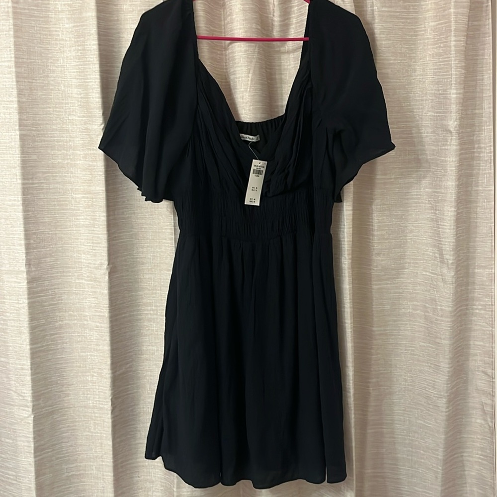 Abercrombie black smock top dress